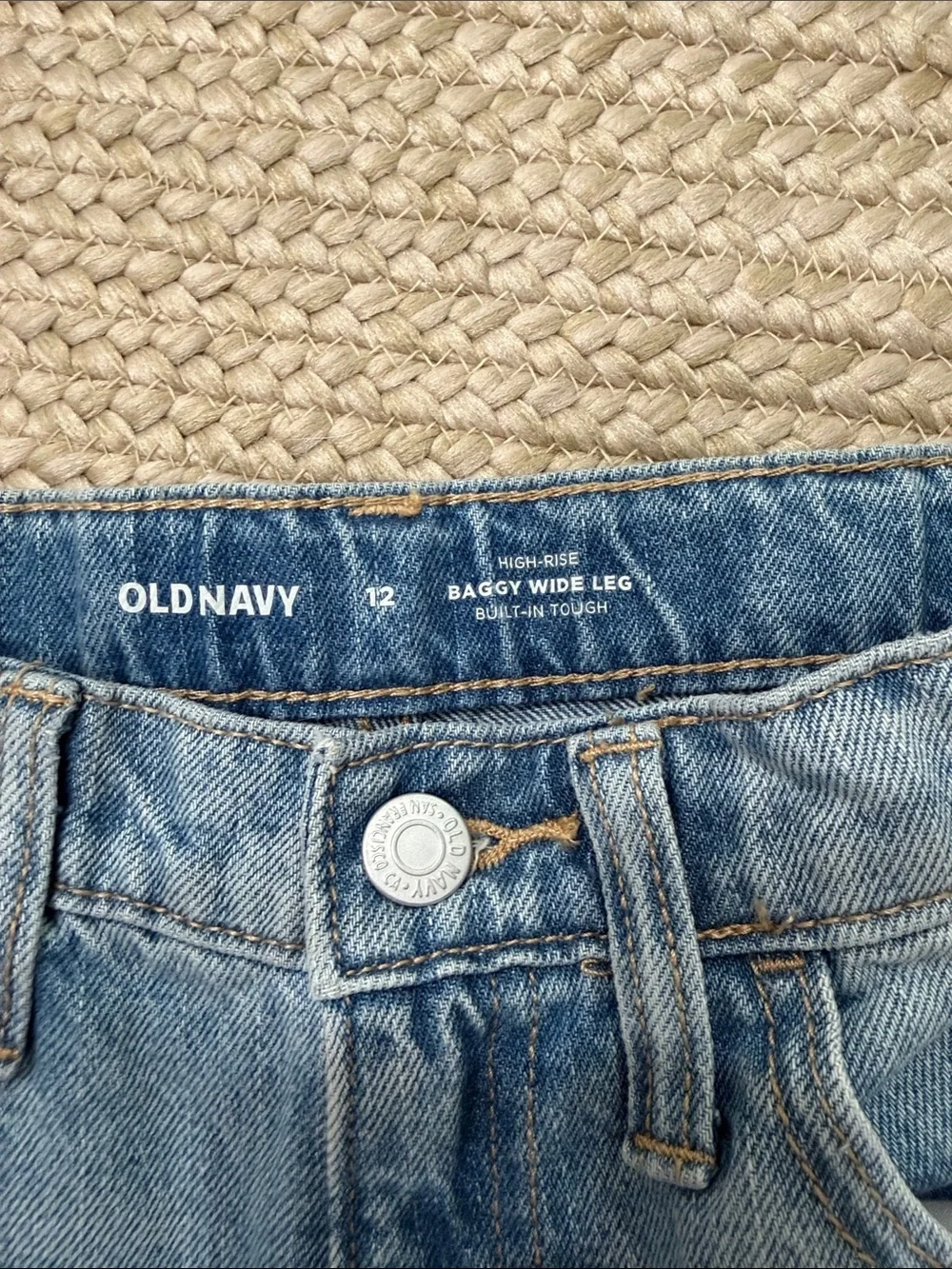 Girls Old Navy Light Blue Wide-Leg High-Rise Jeans